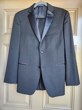 Ike Behar Evening 38 Black Tuxedo Jacket Slim Fit  30 Pants, Wool