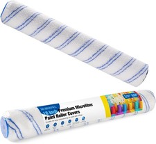18 Inch Microfiber Paint Roller Covers (2 Pack) - 3/8 Nap for All Types of