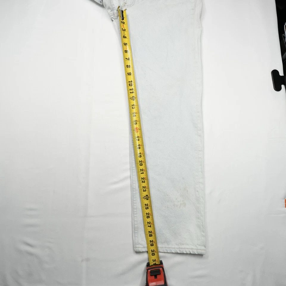 Jeans de mezclilla blancos de pierna recta con botones Levi’s 501 34x30 (32x30 Y2K 05 EE. UU. Foto 4 de 4