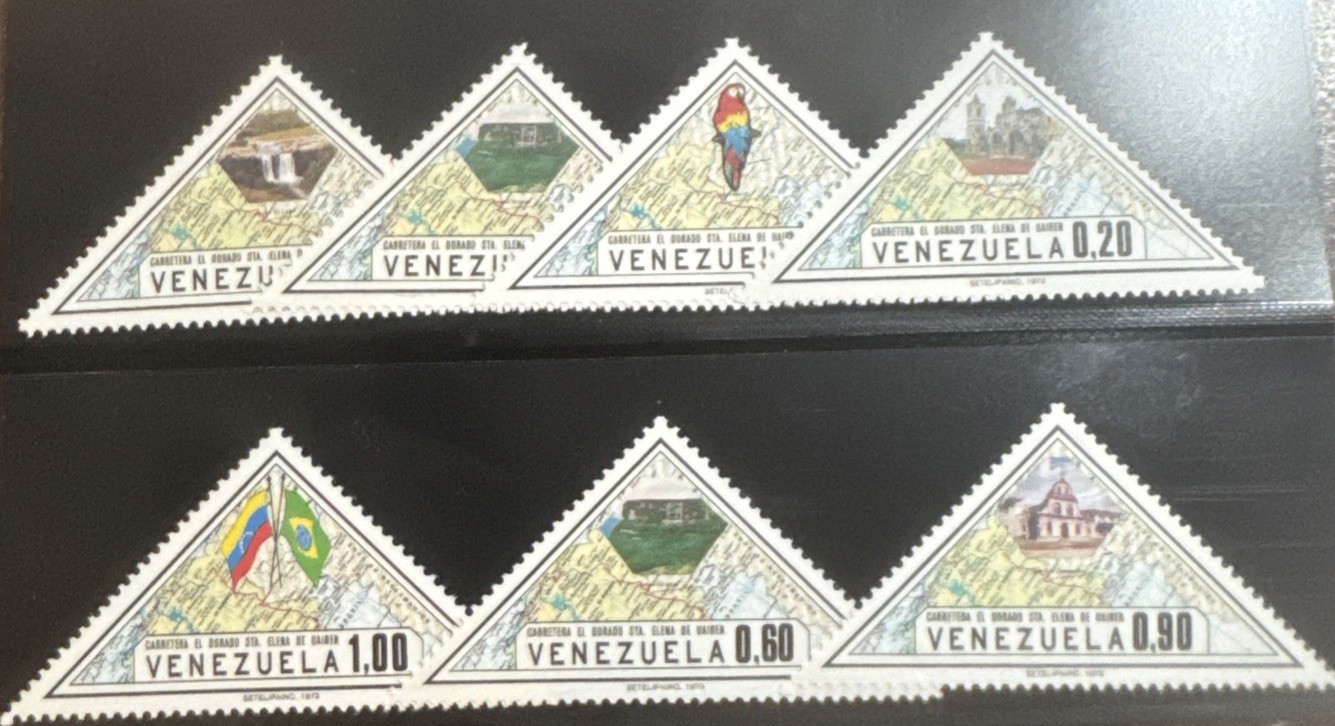 DP Stamps Venezuela 1973 SC 1042-1048 MNH Set Birds  Flags Churches Waterfalls