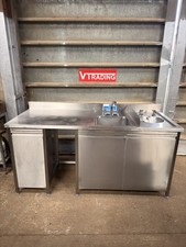 Commercial Stainless Steel Sink Unit (190cm) | Read Description Re: Deliv V777