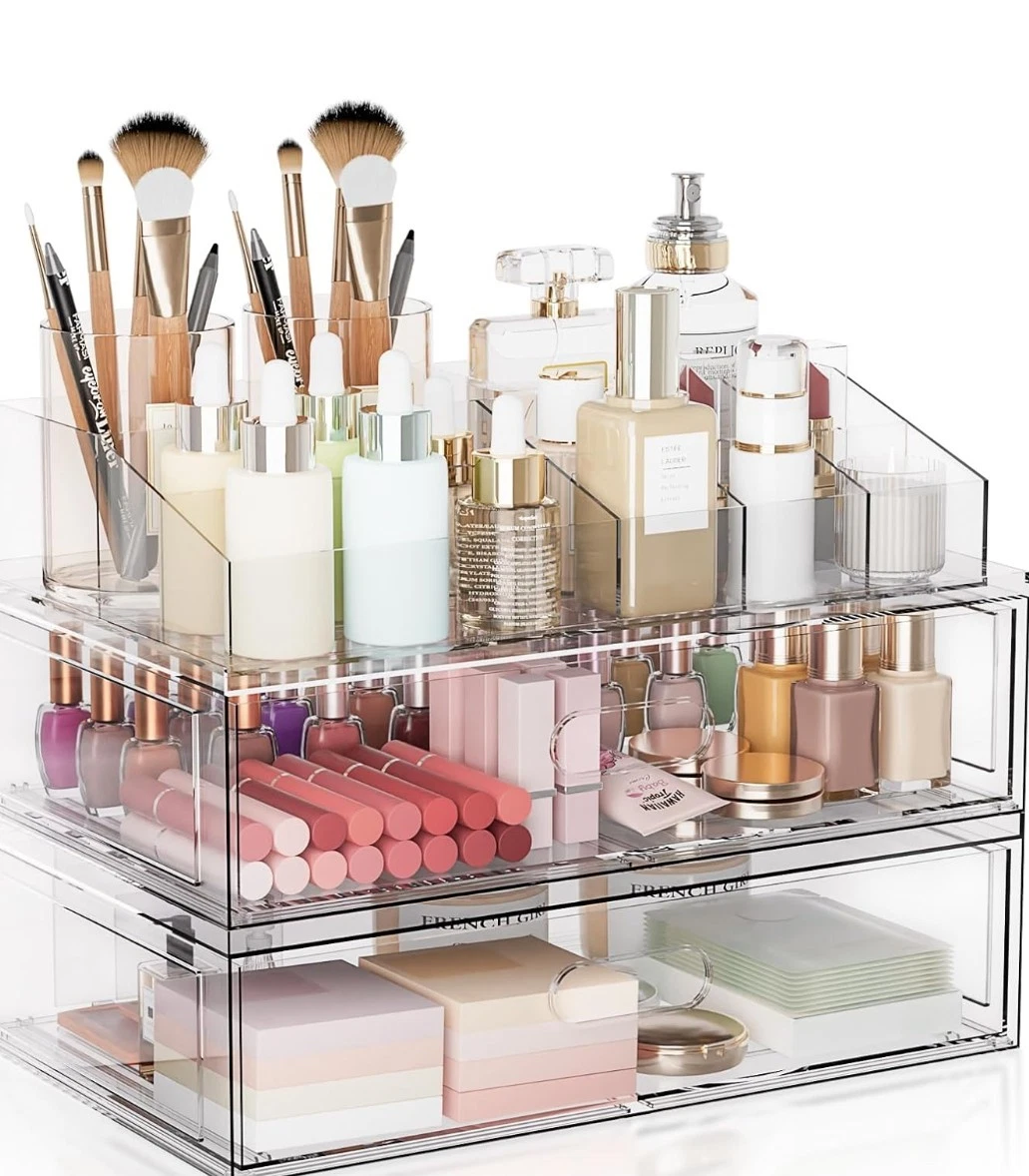 Clear Stackable Makeup Organizer with Drawer, 12''W Acrylic Storage Drawers,...
Opens in a new windo
