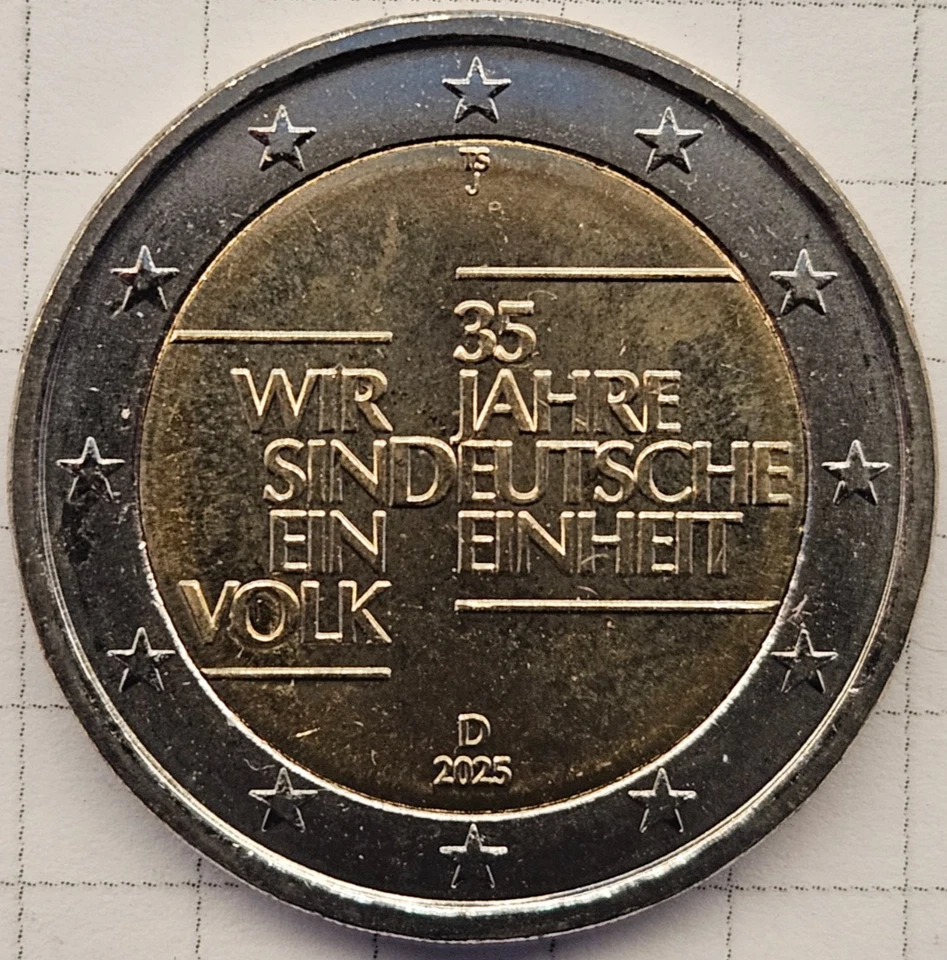 Germany 2 euro coin 2025 "35th Anniversary of German Unity" A D F G J - Image 2 of 4