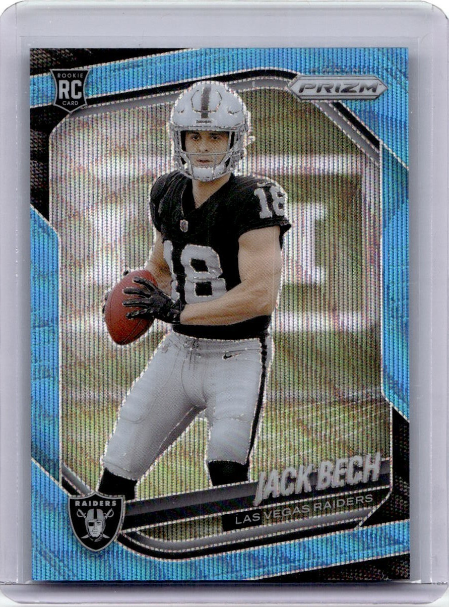 2025 Panini Prizm Blue Wave #346 Jack Bech RC Rookie SP /230 Las Vegas Raiders