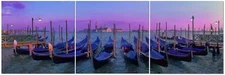 Venice Italy Sunset Canvas Wall Art Decor - 24x24 3 Piece Set (Total 24x72 inch)