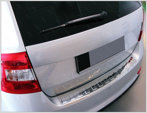 Protector contrachoques trasero cromado acero brillante para SKODA RAPID 2012-UP - Imagen 4 de 10
