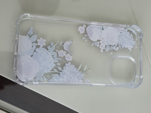 iPhone 14 Clear + Floral Design Cell Phone Cover & Butterfly Ring - Picture 5 of 8