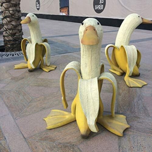 Ornamente Outdoor-Dekor Geschälte Bananen ente Gartens tatue Enten-Skulptur - Bild 1 von 6