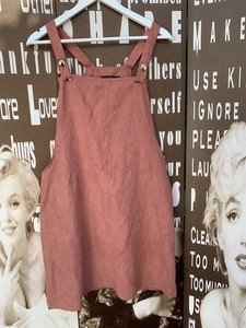 ladies pink pinafore dress