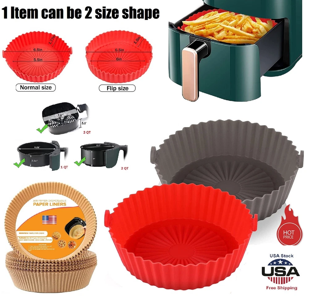 Air Fryer Silicone Pot Air Fryer Basket Linings Non-Stick Oven Baking Tray/Paper