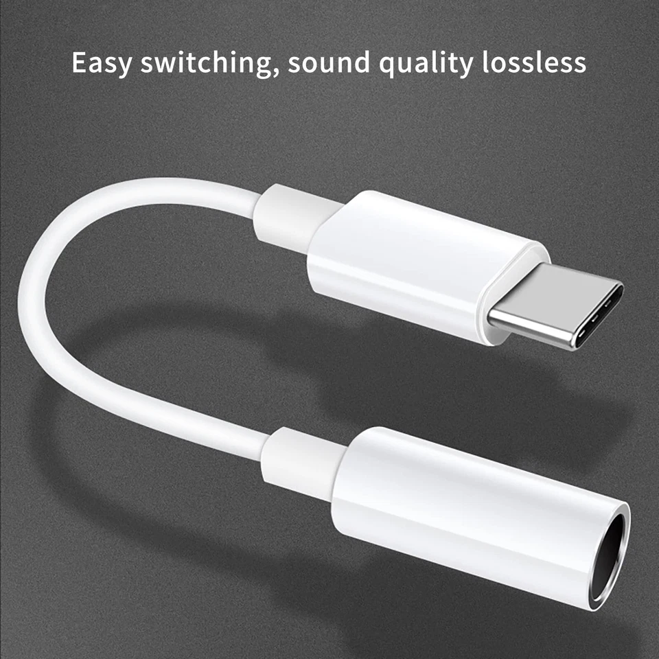 USB-C Type C Adapter Port to 3.5MM Aux Audio Jack Earphone Headphone Cable USB - Image 2 of 4
