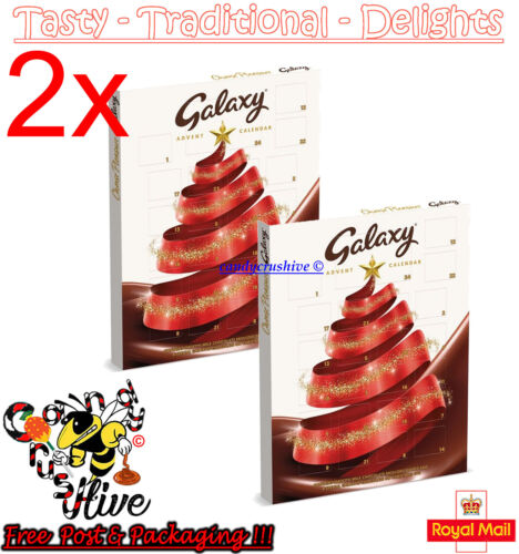 2x Galaxy Chocolate Advent Calendar Christmas Xmas Santa Countdown Fun Kids 110g