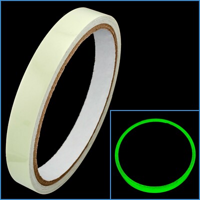 1pc 12mm x 3m Green Glow In The Dark Tape Self Adhesive Light Luminous Colourful