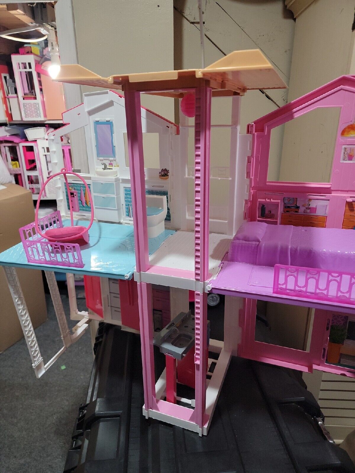 New Barbie Home Full House 2 Floors Doll Rubia & Accessories Mattel Fold Up