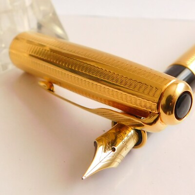 未使用：PARKER万年筆 Sonnet 18K-750 Parker Sonnet Cascade 23KGold Fountain Pen Nib Gold Fine 18K 750