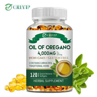 120pcs Oil of Oregano 4000mg - with Carvacrol - Immune Support, Digestive Health