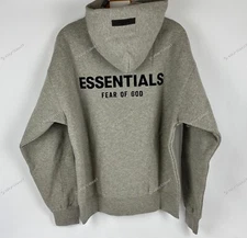 FEAR OF GOD ESSENTIALS HOODIE "Dark Oatmeal" Size X-LARGE AUTHENTIC