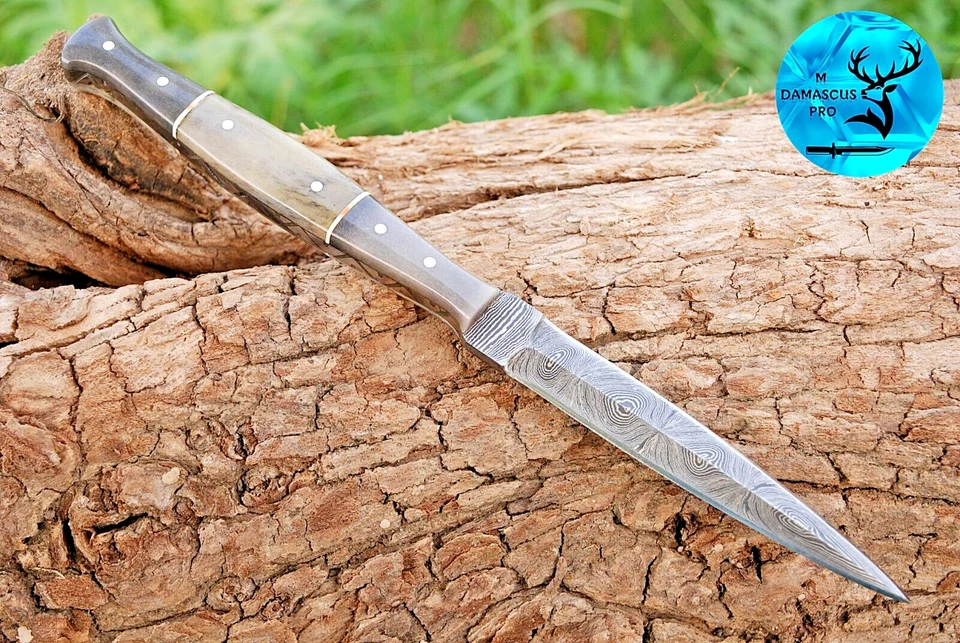 Custom HandMade Hunting Boot Knife Hand Forged Damascus Steel Blade 1384 - Image 3 of 4