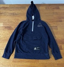 Reebok Youth Small Hoodie 6/7 Navy Blue Pullover Athletic Wear Sweatshirt Sports