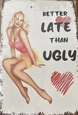 Sexy Woman Signs Retro Plaque Garage Bar Customization Decor 12”x8”