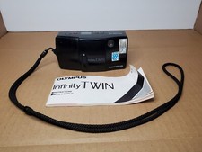 Olympus Infinity Twin Black 35mm Point  Shoot 70mm Film Camera w/ Manual READ 