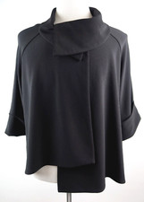 Joseph Ribkoff 3/4 Sleeve Asymmetrical Hem Swing Jacket Sz 14 183227 Black