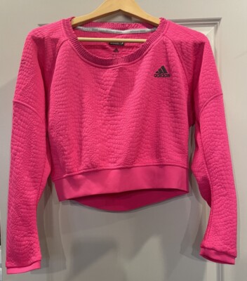Adidas Running Women's Pink AKTIV Crop Top W/ Reflective Details Size S