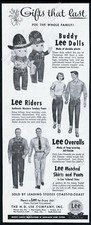 1951 Buddy Lee dolls photo Lee Riders blue jeans Xmas vintage fashion print ad
