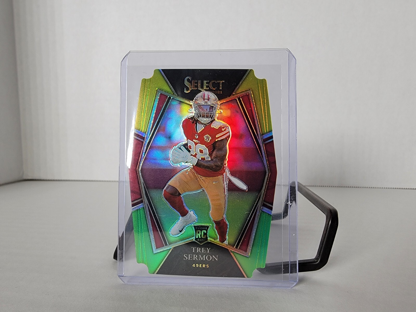 2021 Select: Die Cut: Yellow and Green: Rookie Card: 49ers: Trey Sermon 168
