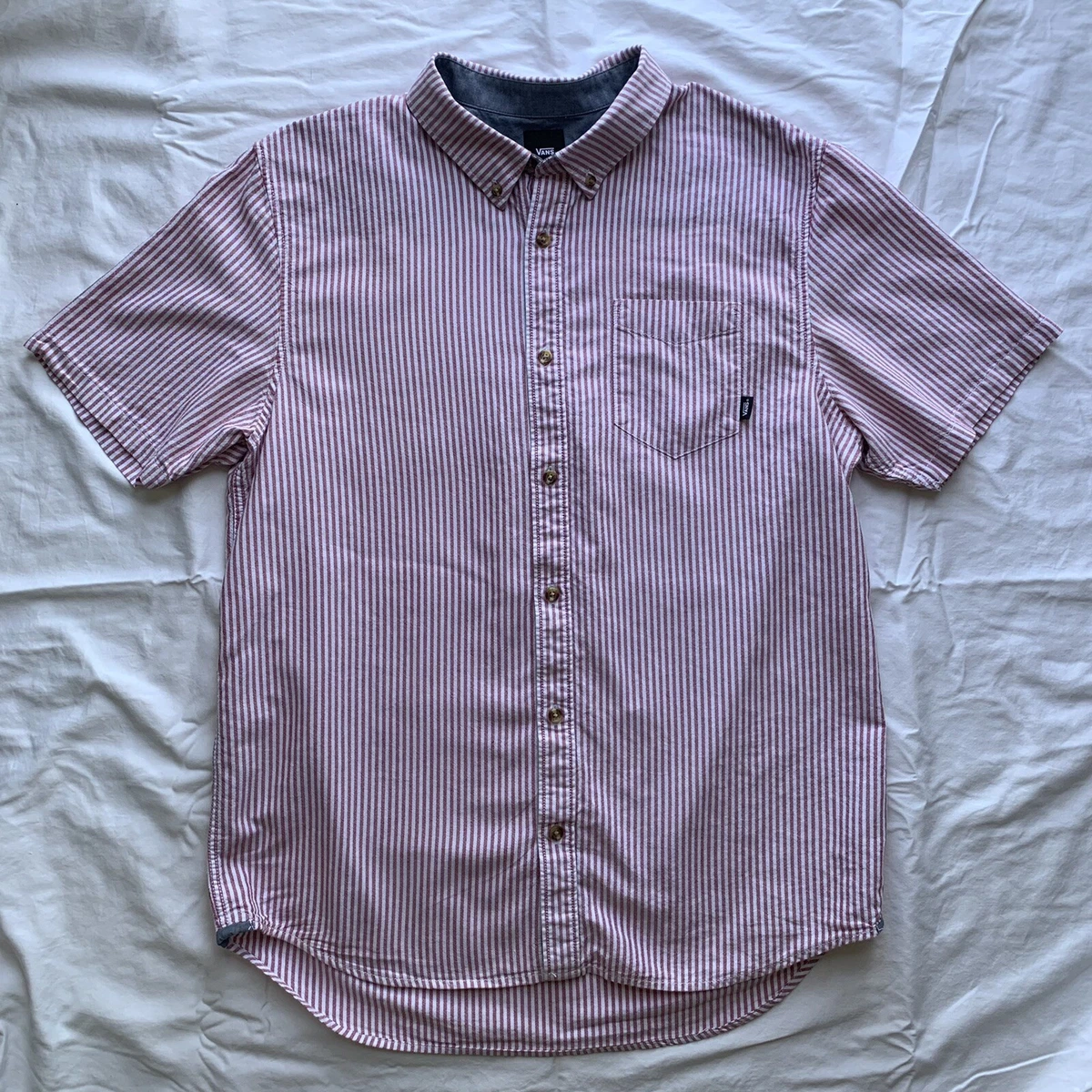 VANS Button Up Shirt Mens Large Classic Fit Short Sleeve Casual
