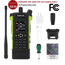 HAMGEEK APX-8000 12W Dual Band Radio VHF UHF Handheld Transceiver 999CH