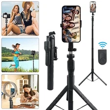 68" Professional Remote Selfie Stick With Cell Phone Holder Camera Tripod Stand