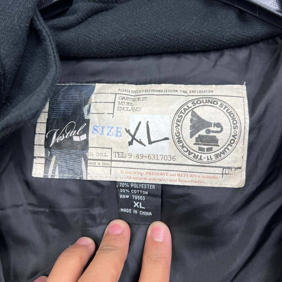 Sudadera con Capucha Vestal Hombre Extra Grande Negra Cremallera Completa Manga Larga Bolsillo Exterior XL Foto 3 de 4