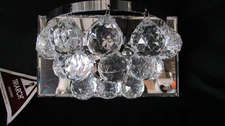 Mid Century Modern WALL SCONCE CHROME LUCITE BALLS Chandelier Triarch 11551CH