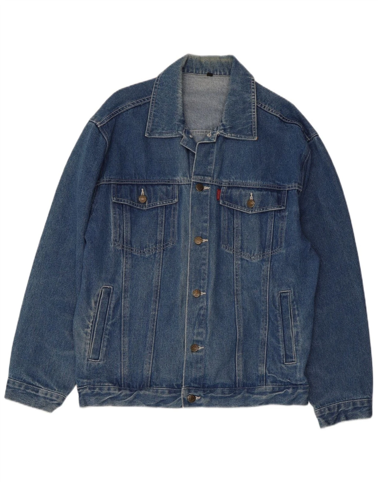 VINTAGE Mens Denim Jacket UK 40 Large Blue Cotton BF09