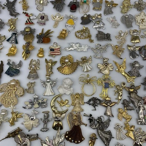 Huge Lot 100 Vintage ANGEL BROOCH Pins Brooches Rhinestone Costume Jewelry