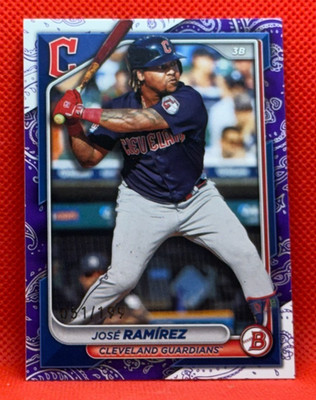 2024 BOWMAN GUARDIANS JOSE RAMIREZ PURPLE PATTERN 51/199 #65