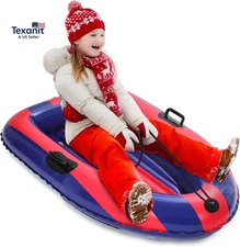 Inflatable Snow Sled, Heavy Duty Snow Tube with Reinforced Handles, Snow Sleds f