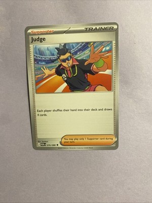 Pokemon Judge trainer A Much Sought After Valuable Game Card.