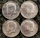 Lot of 4: 2 1968-D, 2 1969-D Kennedy Half Dollars,  40% silver
