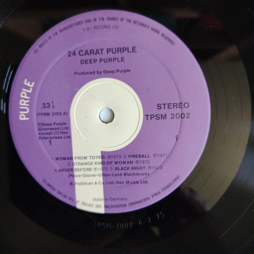 Deep Purple, 24 Carat Purple - Hard Rock Vinyl LP Record 1975 (TPSM 2002) EX VG+ - Image 3 of 4