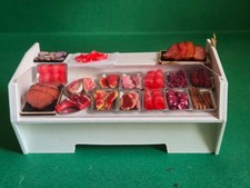doll house white glass front meat counter all included  1.12th A