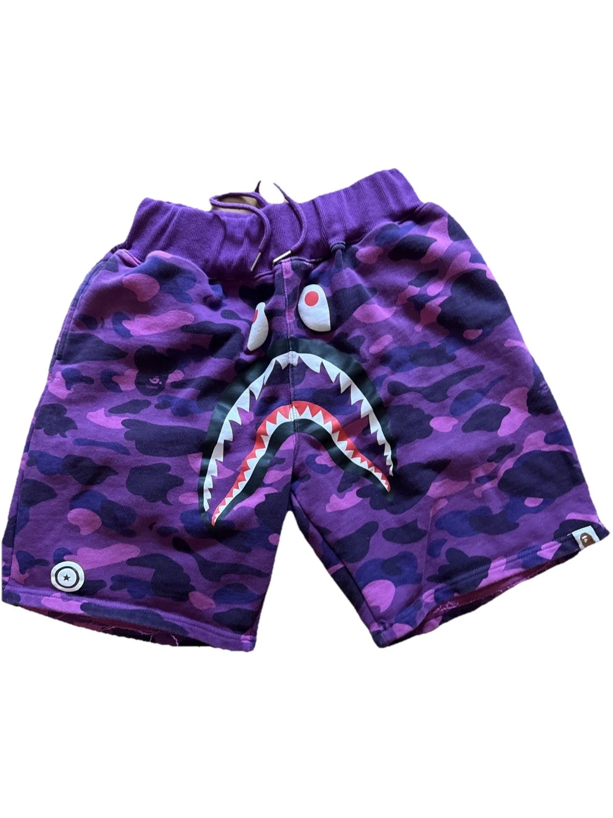 Bape Shark Shorts Purple Camo Size XL A Bathing Ape Streetwear