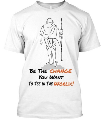 #ad The Mahatma Gandhi Be Change T Shirt Made in the USA Size S to 5XL $22.65