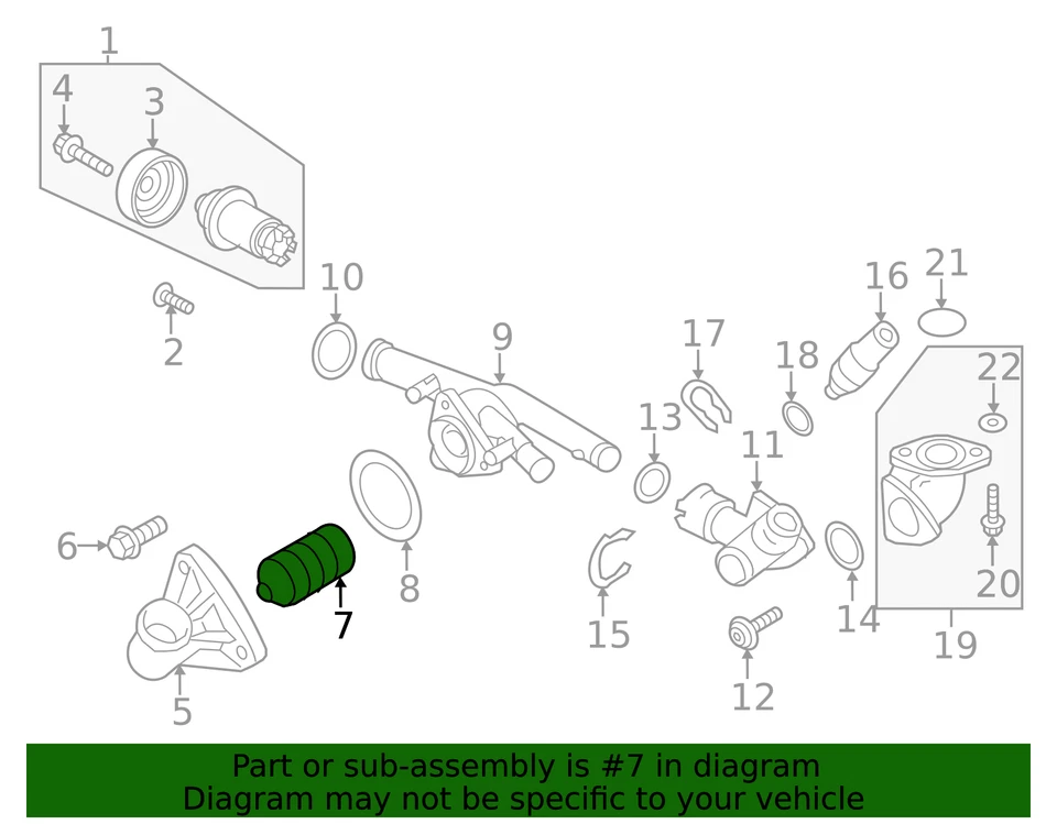 Termostato original Volkswagen 03H-121-113-E Foto 3 de 3