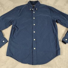 Abercrombie Fitch Shirt Men L Navy Blue Preppy College Work Button Down