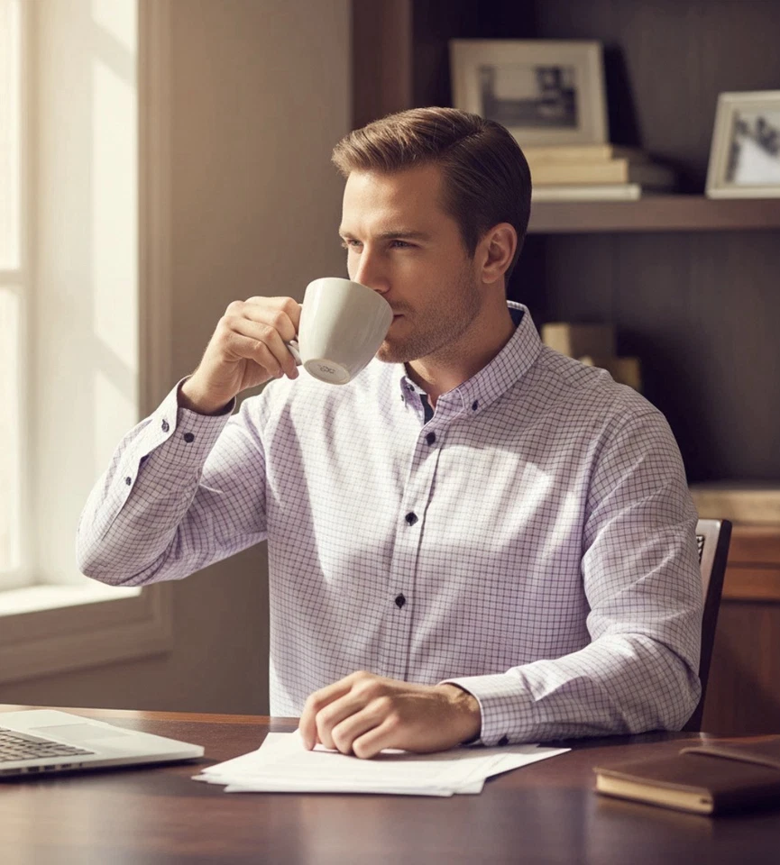 Мужская розовая клетчатая рубашка для официальных приемов делового платья размер XL (США) легкий железный топ - Изображение 3 из 4