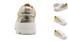 Women's Sparkle Shine Mardi Gras Nonslip Sneaker 7.5 Gold