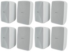 8 Rockville WET-40W 4" 70V Commercial Indoor/Outdoor Wall Speakers White Swivel