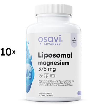 10 x Osavi Liposomal Magnesium, 375 mg - 90 vegan caps (383,32 EUR/kg)